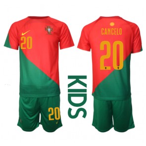 Lacne Dětský Futbalové dres Portugalsko Joao Cancelo #20 MS 2022 Krátky Rukáv - Domáci (+ trenírky)